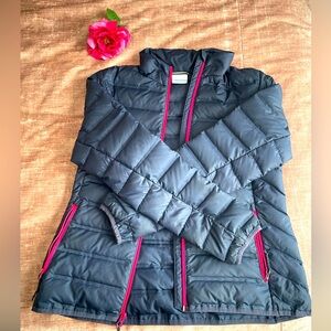 Pink & Navy Blue Lightweight Puffer Jacket
